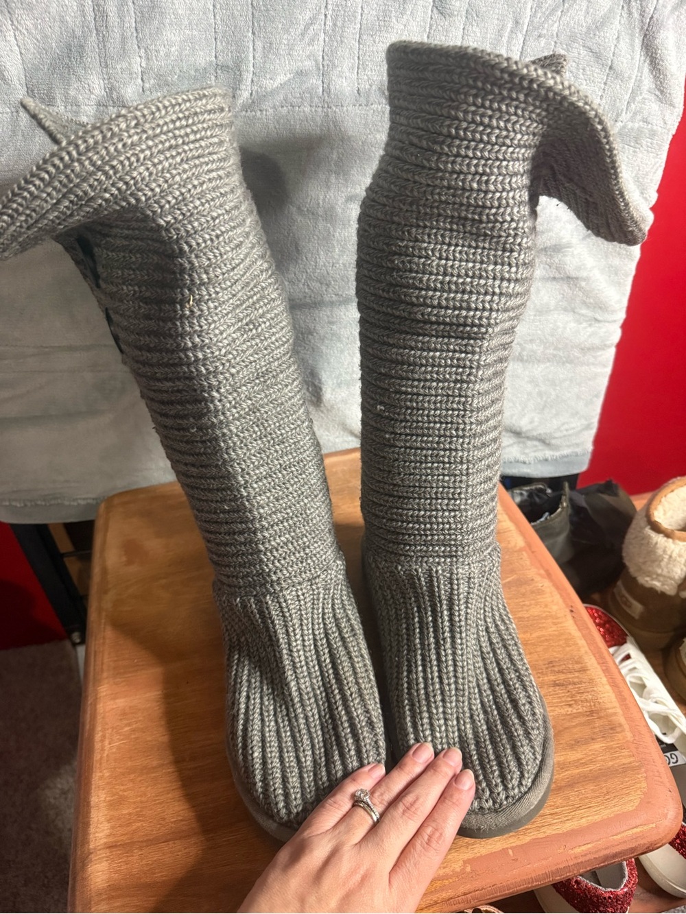 Ugg Gray Knit Tall Boots